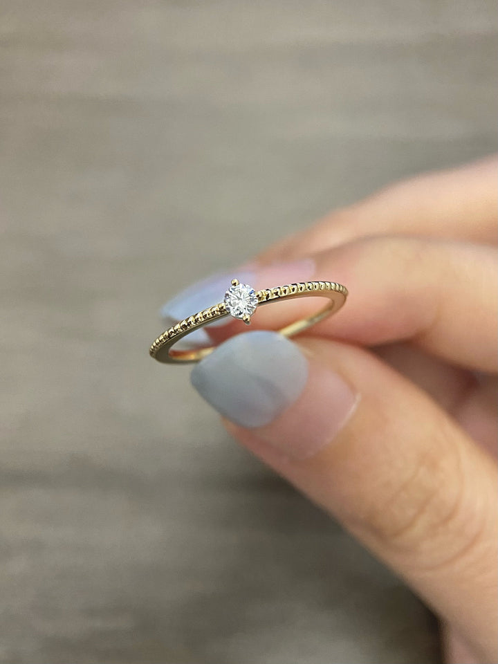 1.0ct-2.0ct Round Cut Lab Grown Diamond Vintage Solitaire Engagement Ring