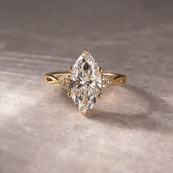 3.0CT Marquise Lab Grown Three Stone Diamond Infinity Engagement Ring