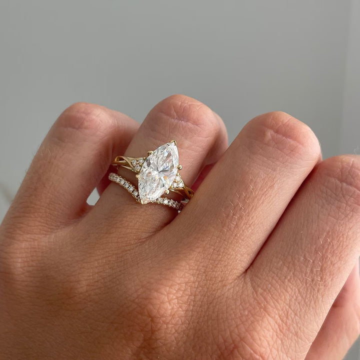 3.0CT Marquise Lab Grown Three Stone Diamond Infinity Engagement Ring