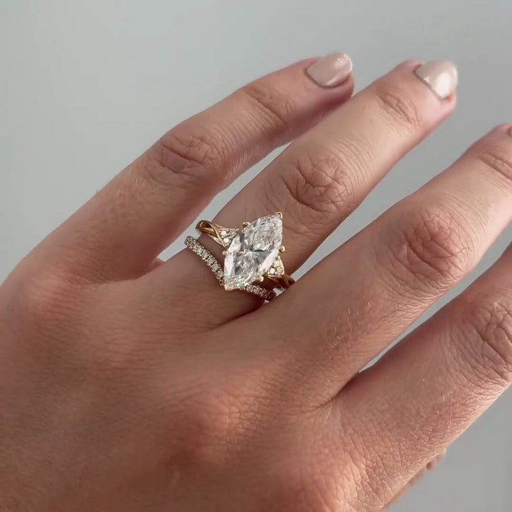 3.0CT Marquise Lab Grown Three Stone Diamond Infinity Engagement Ring