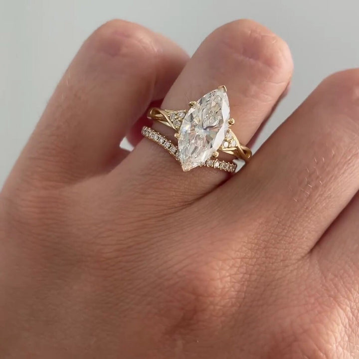 3.0CT Marquise Lab Grown Three Stone Diamond Infinity Engagement Ring