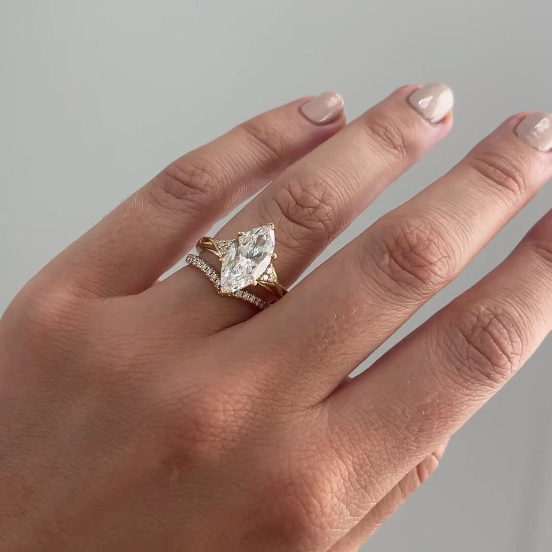 3.0CT Marquise Lab Grown Three Stone Diamond Infinity Engagement Ring