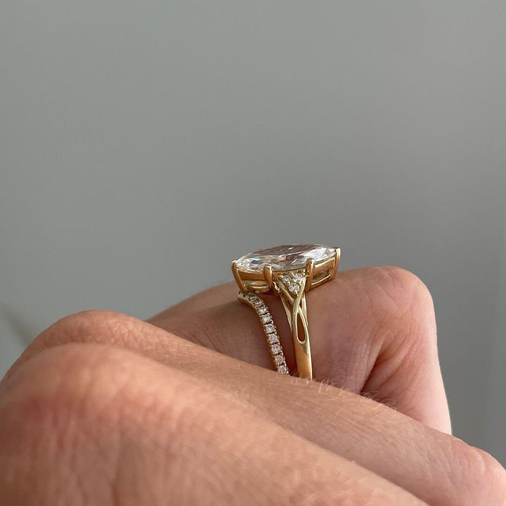 3.0CT Marquise Lab Grown Three Stone Diamond Infinity Engagement Ring