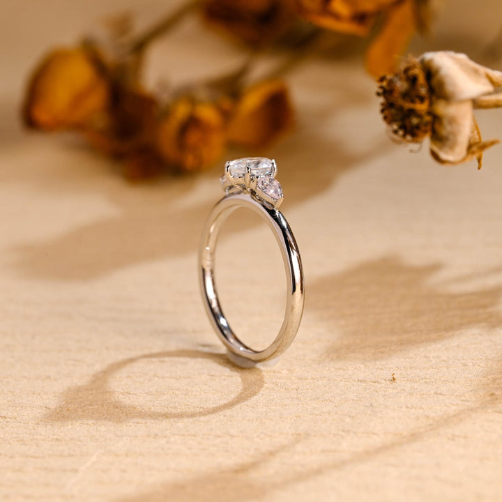 1.0ct-2.0ct Oval Cut Lab Grown Diamond Three Stone Engagement Ring