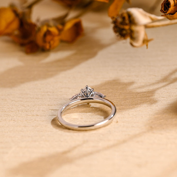 1.0ct-2.0ct Oval Cut Lab Grown Diamond Three Stone Engagement Ring