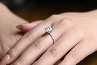 2.0ct-3.0ct Pear Cut Lab Grown Diamond Tulip Set Engagement Ring