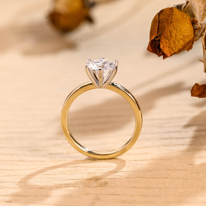 2.0ct-3.0ct Round Cut Lab Grown Diamond Solitaire Engagement Ring
