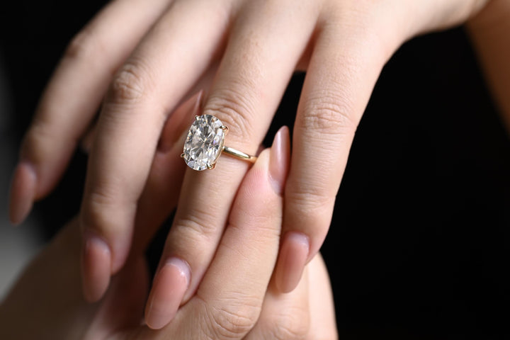 3.0ct-4.0ct Oval Cut Lab Grown Diamond Solitaire Engagement Ring