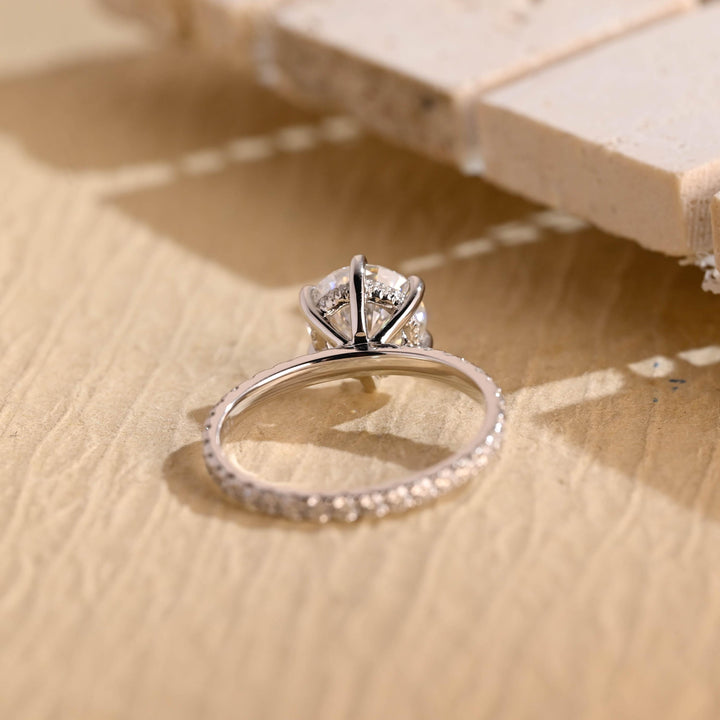 2.0ct-3.0ct Round Cut Lab Grown Diamond Hidden Halo Engagement Ring
