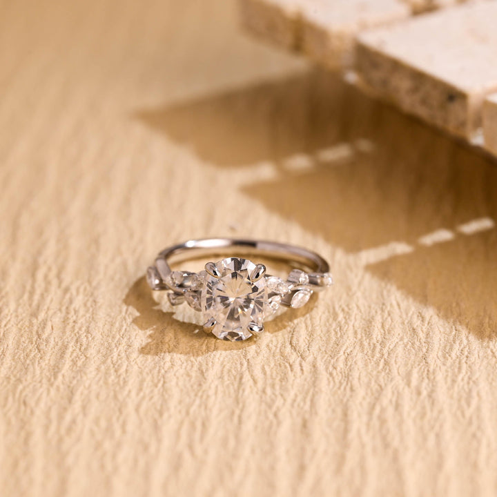 1.50ct-2.50ct Oval Cut Lab Grown Diamond Unique Twig Engagement Ring