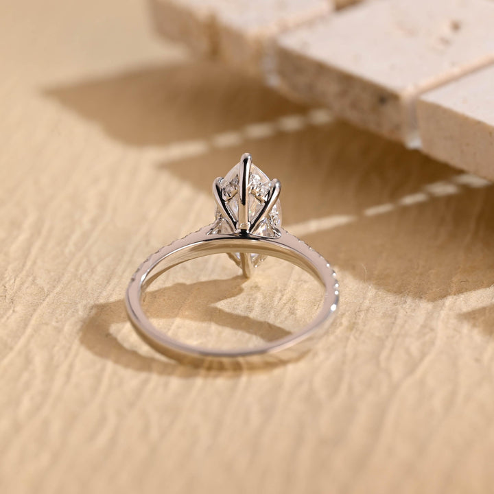 1.50ct-2.50ct Marquise Cut Lab Grown Diamond Hidden Halo Engagement Ring