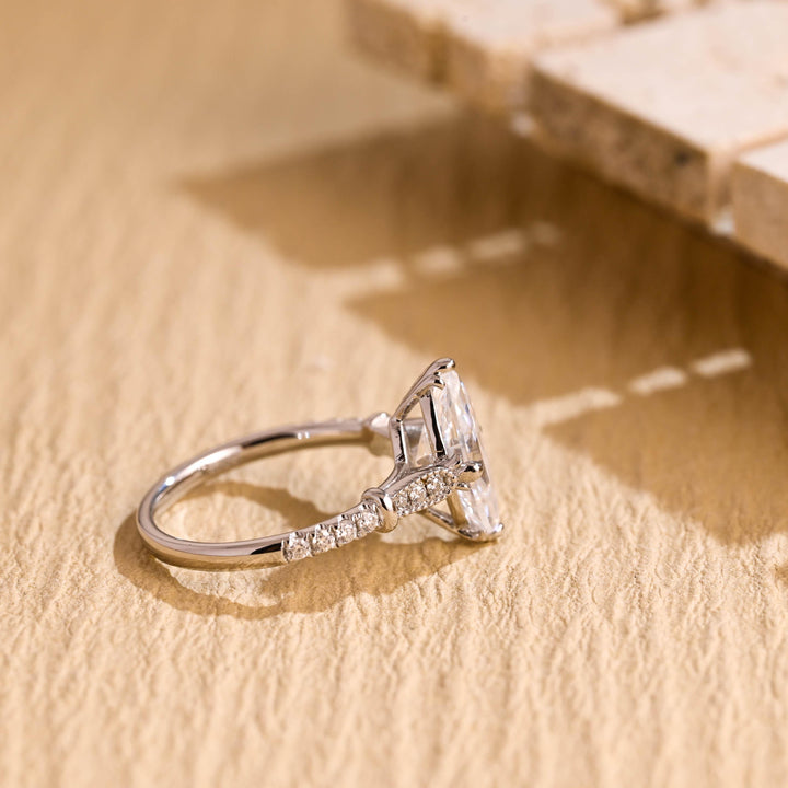 1.0ct-2.0ct Marquise Cut Lab Grown Diamond Vintage Pave Engagement Ring