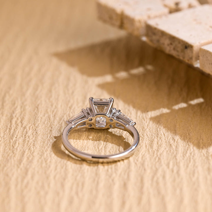 1.0ct-2.0ct Emerald Cut Lab Grown Diamond Cluster Engagement Ring