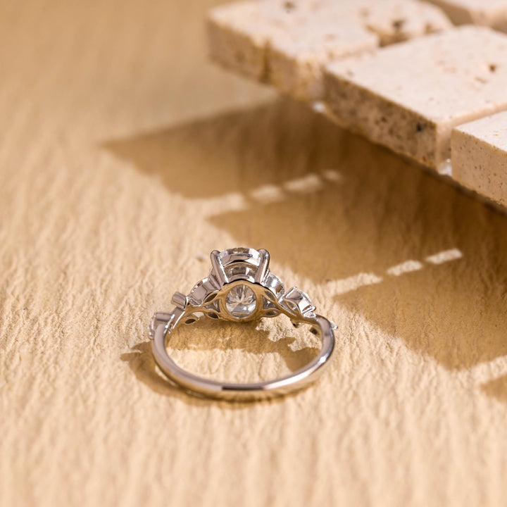 1.50ct-2.50ct Oval Cut Lab Grown Diamond Unique Twig Engagement Ring