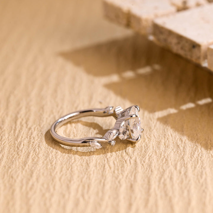 1.50ct-2.50ct Oval Cut Lab Grown Diamond Unique Twig Engagement Ring
