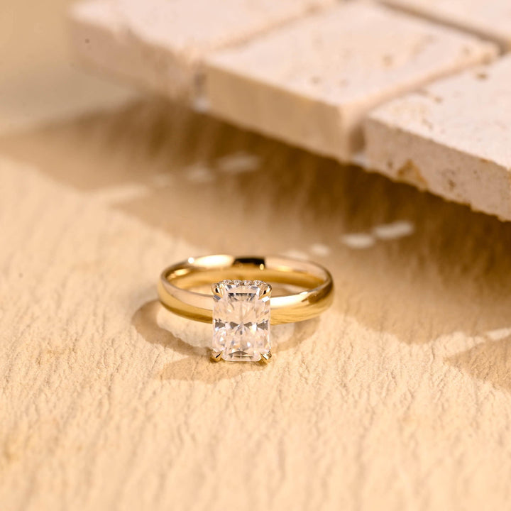 1.50ct-2.50ct Radiant Cut Lab Grown Diamond Hidden Halo Engagement Ring
