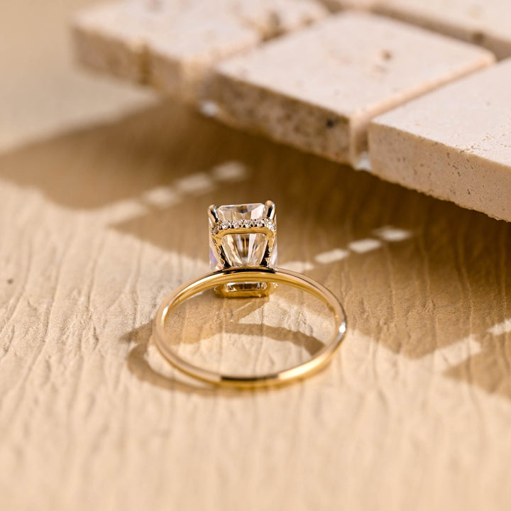 2.50ct-3.50ct Radiant Cut Lab Grown Diamond Hidden Halo Engagement Ring