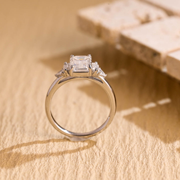 1.50ct-2.50ct Emerald Cut Lab Grown Diamond Cluster Engagement Ring