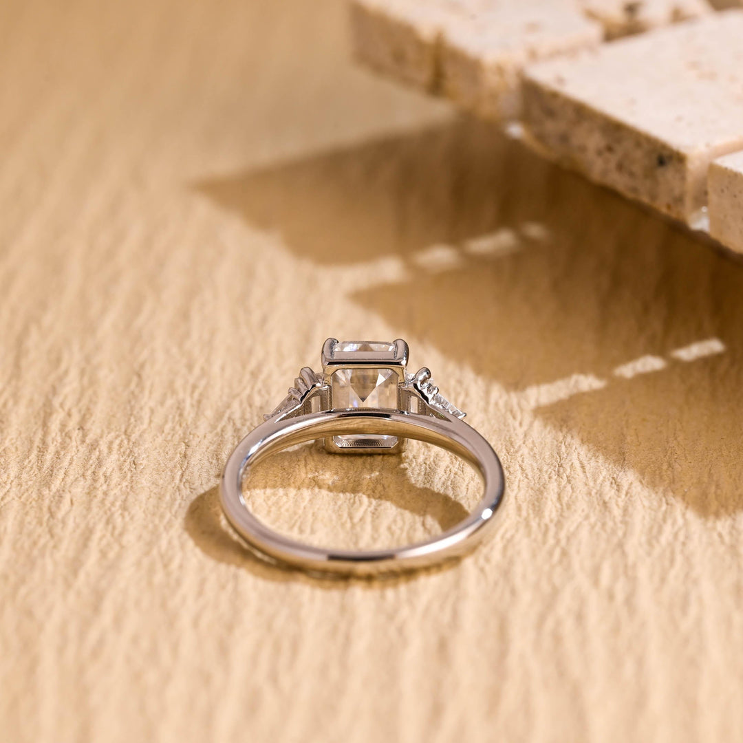 1.50ct-2.50ct Emerald Cut Lab Grown Diamond Cluster Engagement Ring