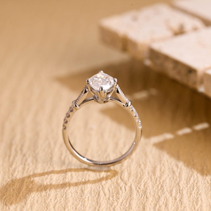 1.0ct-2.0ct Marquise Cut Lab Grown Diamond Vintage Pave Engagement Ring