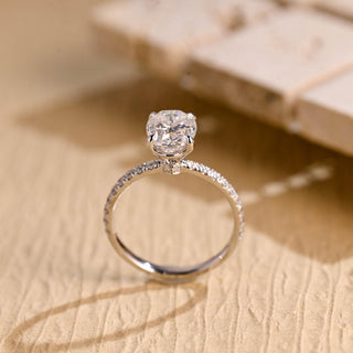 1.50ct-2.50ct Oval Cut Lab Grown Diamond Pave Engagement Ring