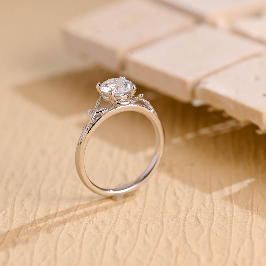 2.0ct-3.0ct Round Cut Lab Grown Diamond Vintage Twig Engagement Ring