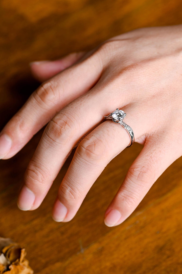 2.0ct-3.0ct Round Cut Lab Grown Diamond Vintage Twig Engagement Ring