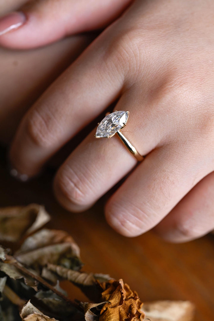 2.0ct-3.0ct Marquise Cut Lab Grown Diamond Solitaire Engagement Ring