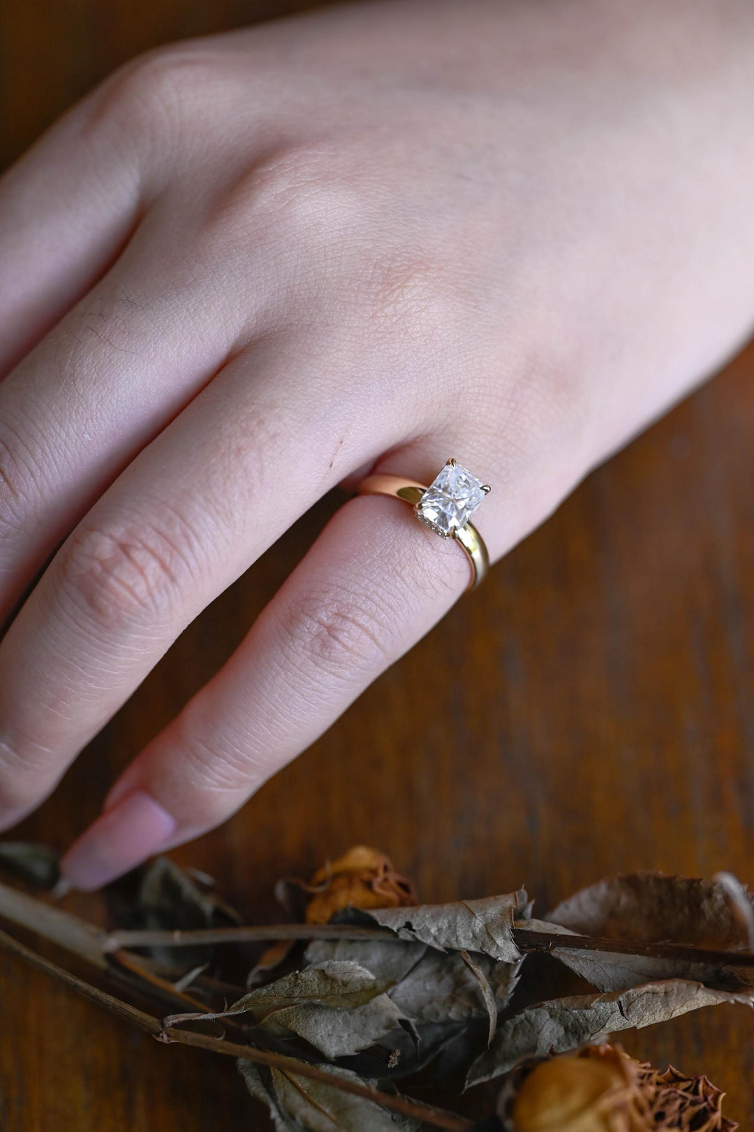 1.50ct-2.50ct Radiant Cut Lab Grown Diamond Hidden Halo Engagement Ring