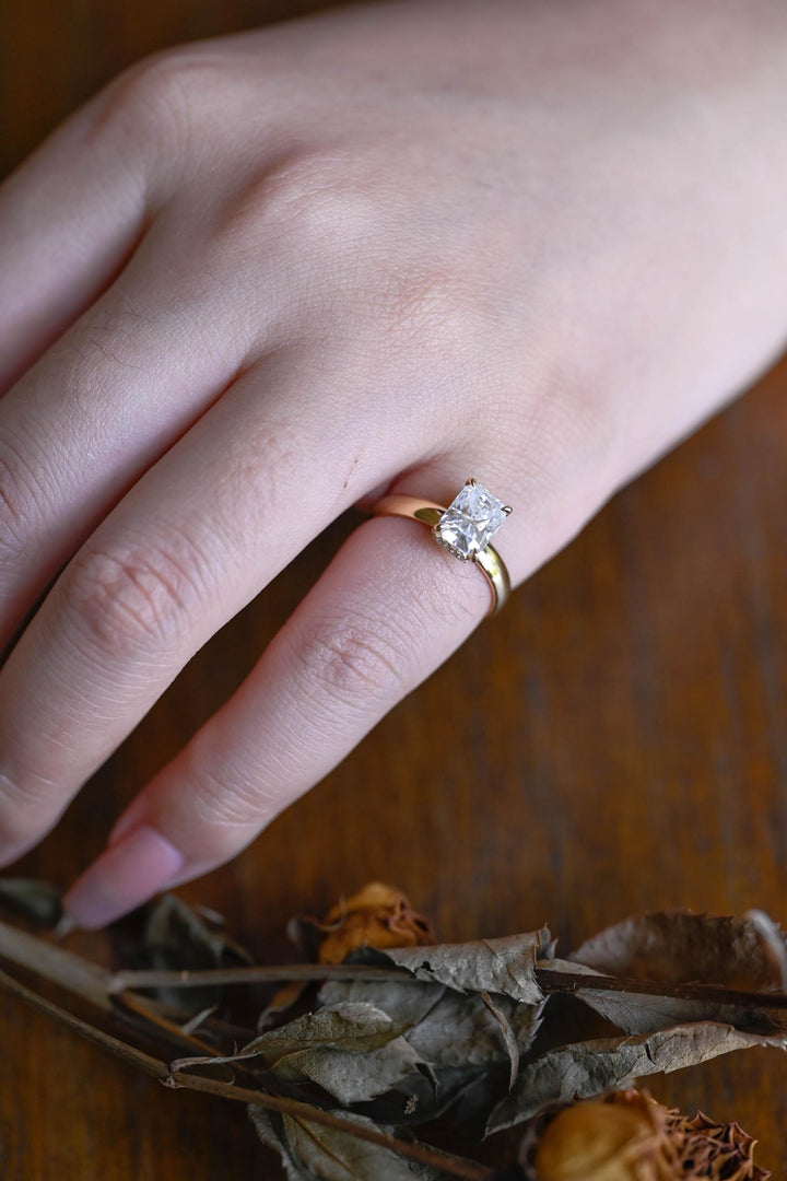 1.50ct-2.50ct Radiant Cut Lab Grown Diamond Hidden Halo Engagement Ring