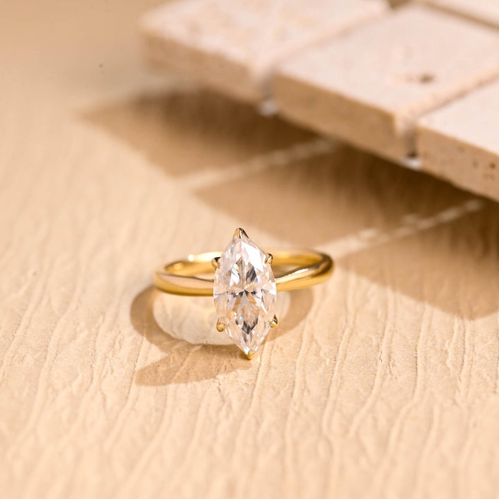 2.0ct-3.0ct Marquise Cut Lab Grown Diamond Solitaire Engagement Ring