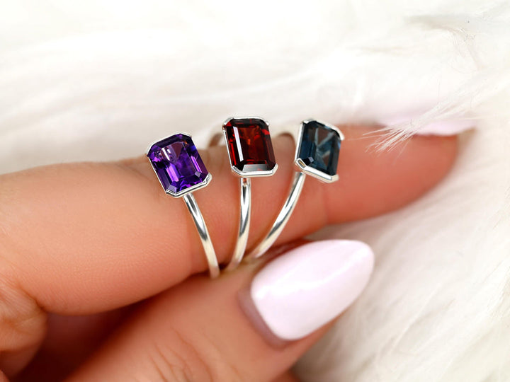 2.0CT East West Emerald Cut Lab Grown Diamond Engagement Ring
