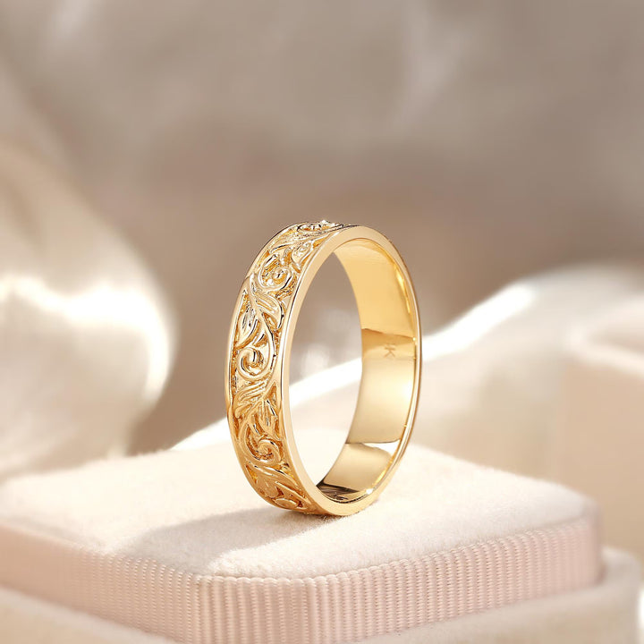 2.50CT Elongated Hexagon Lab Grown Engagement Ring & Engraved Couple Ring