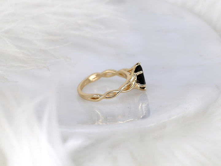 1.50CT Black Marquise Cut Lab Grown Knot Infinity Engagement Ring