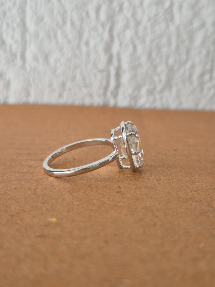 3.50CT Old Mine Cushion E/VVS1 Lab Grown Diamond Solitaire Engagement Ring