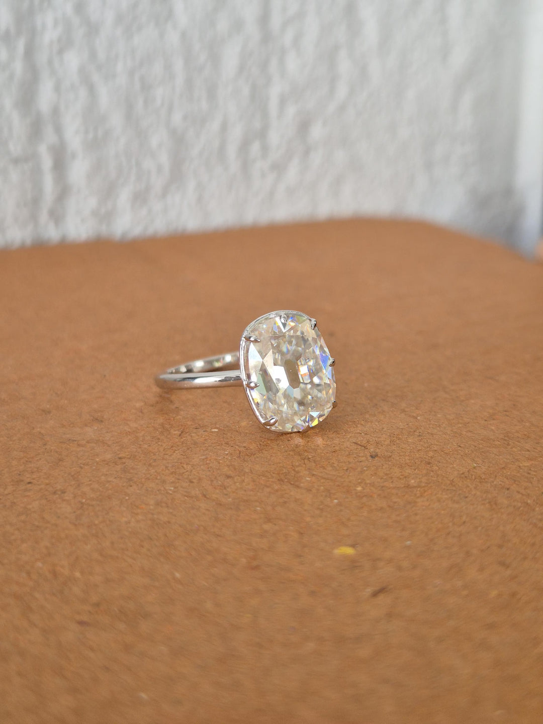 3.50CT Old Mine Cushion E/VVS1 Lab Grown Diamond Solitaire Engagement Ring