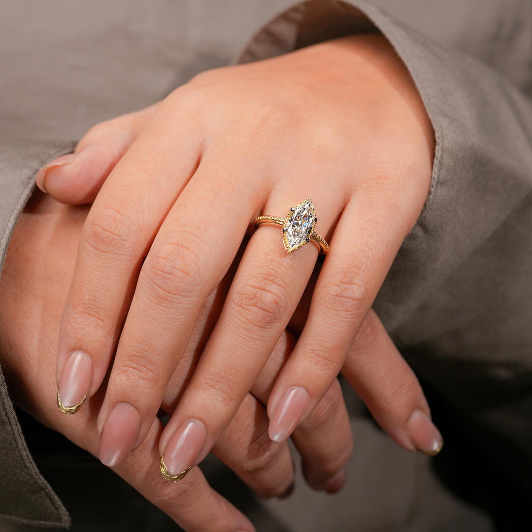 2.0CT Dutch Marquise Cut Lab Grown E/VVS1 Diamond Vintage Engagement Ring