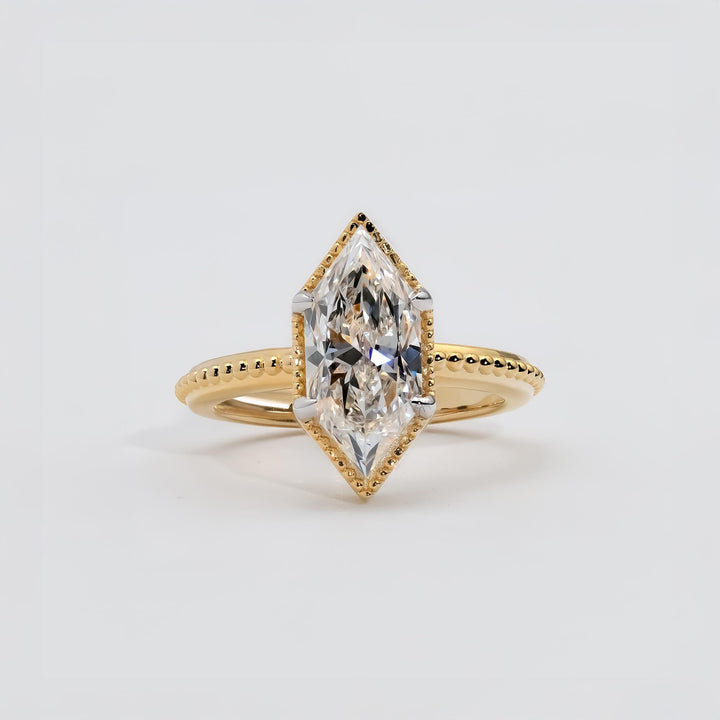 2.0CT Dutch Marquise Cut Lab Grown E/VVS1 Diamond Vintage Engagement Ring