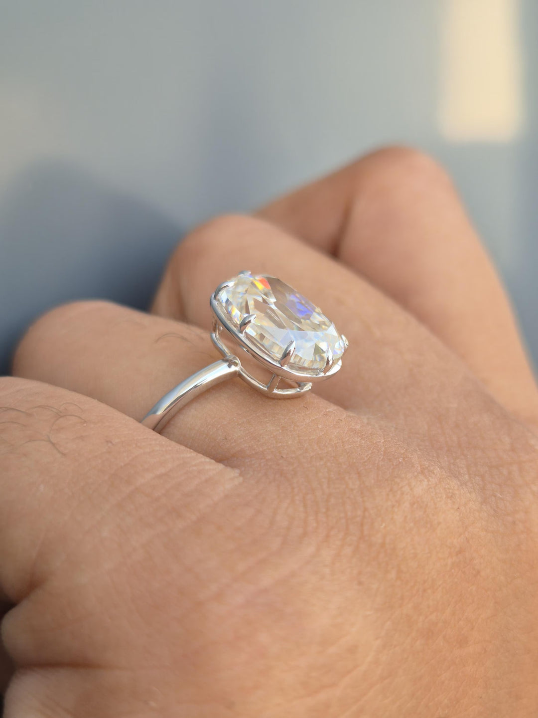 3.50CT Old Mine Cushion E/VVS1 Lab Grown Diamond Solitaire Engagement Ring