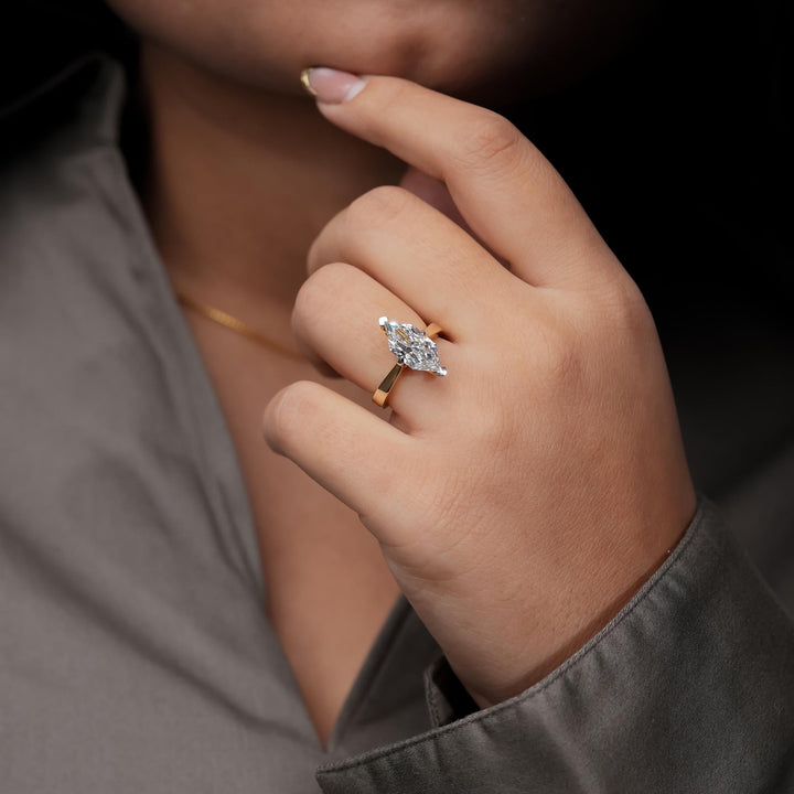 2.0CT Dutch Marquise Cut Lab Grown Diamond E/VVS1 Solitaire Engagement Ring