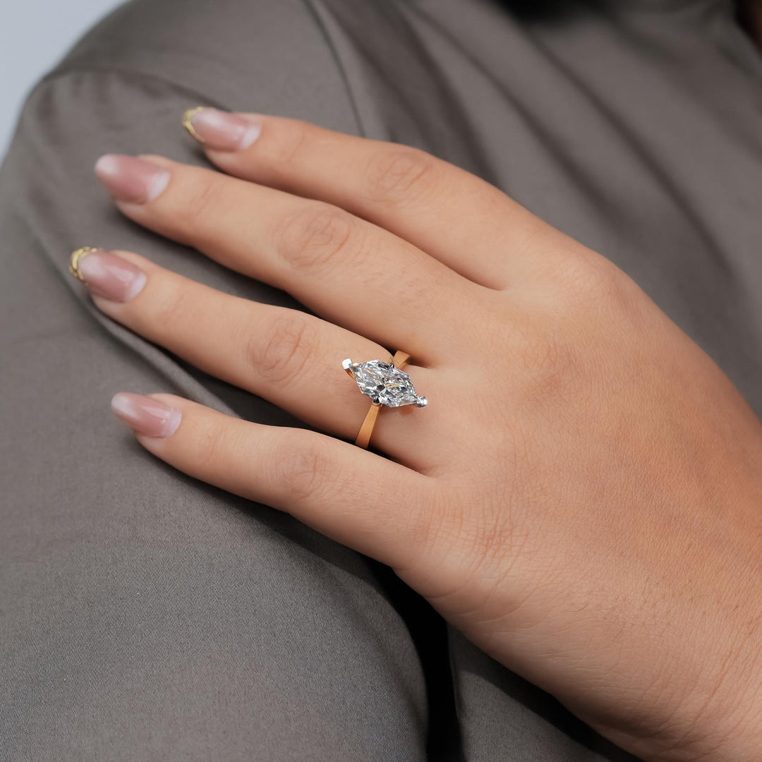 2.0CT Dutch Marquise Cut Lab Grown Diamond E/VVS1 Solitaire Engagement Ring