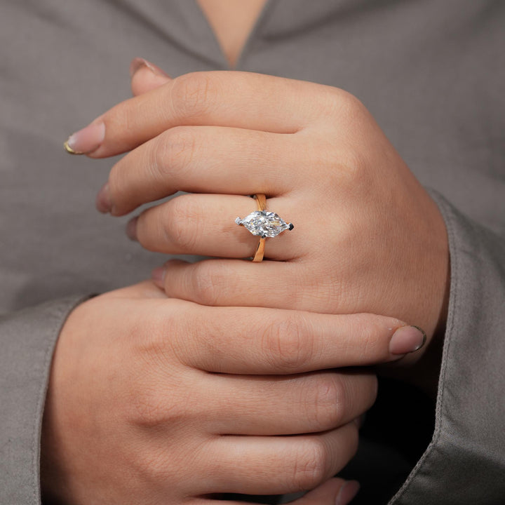2.0CT Dutch Marquise Cut Lab Grown Diamond E/VVS1 Solitaire Engagement Ring