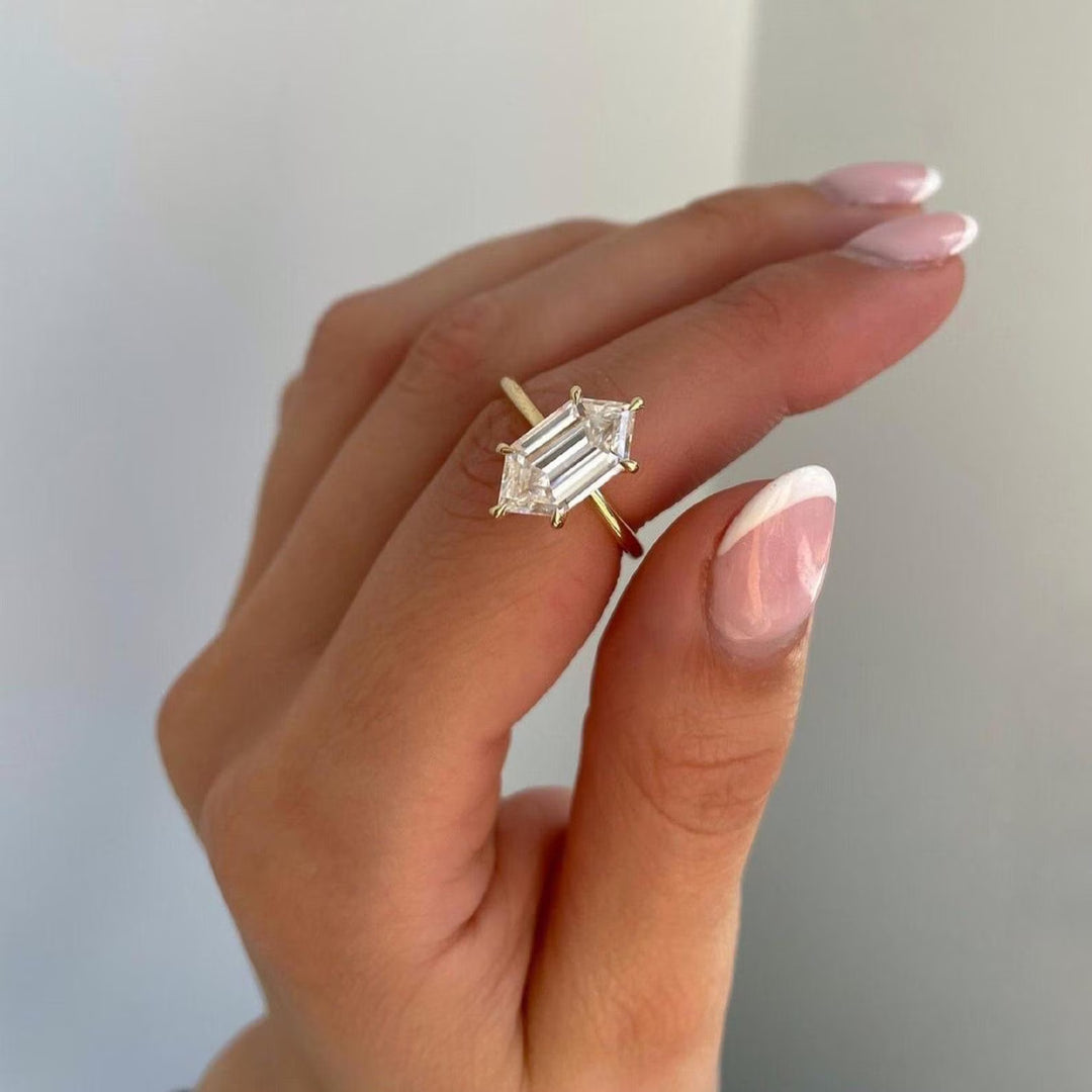 2.0CT Dutch Marquise Cut Lab Grown E/VS1 Diamond Hidden Halo Engagement Ring