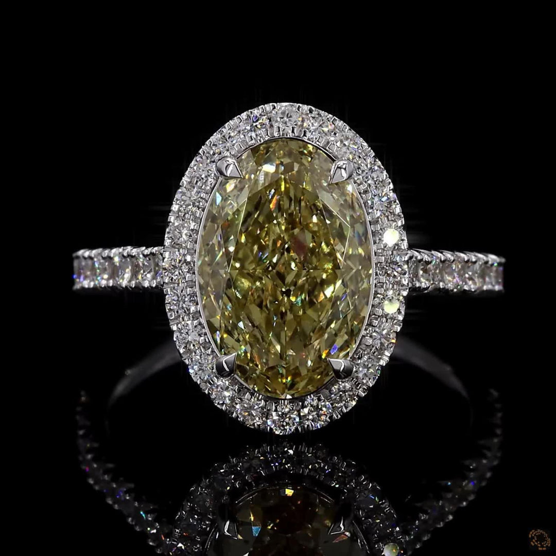oval halo engagement ring
