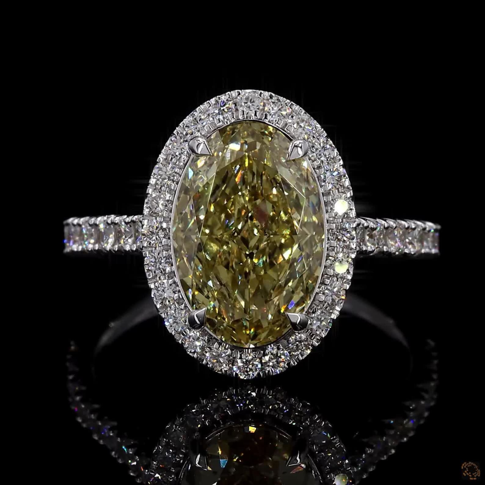 oval halo engagement ring
