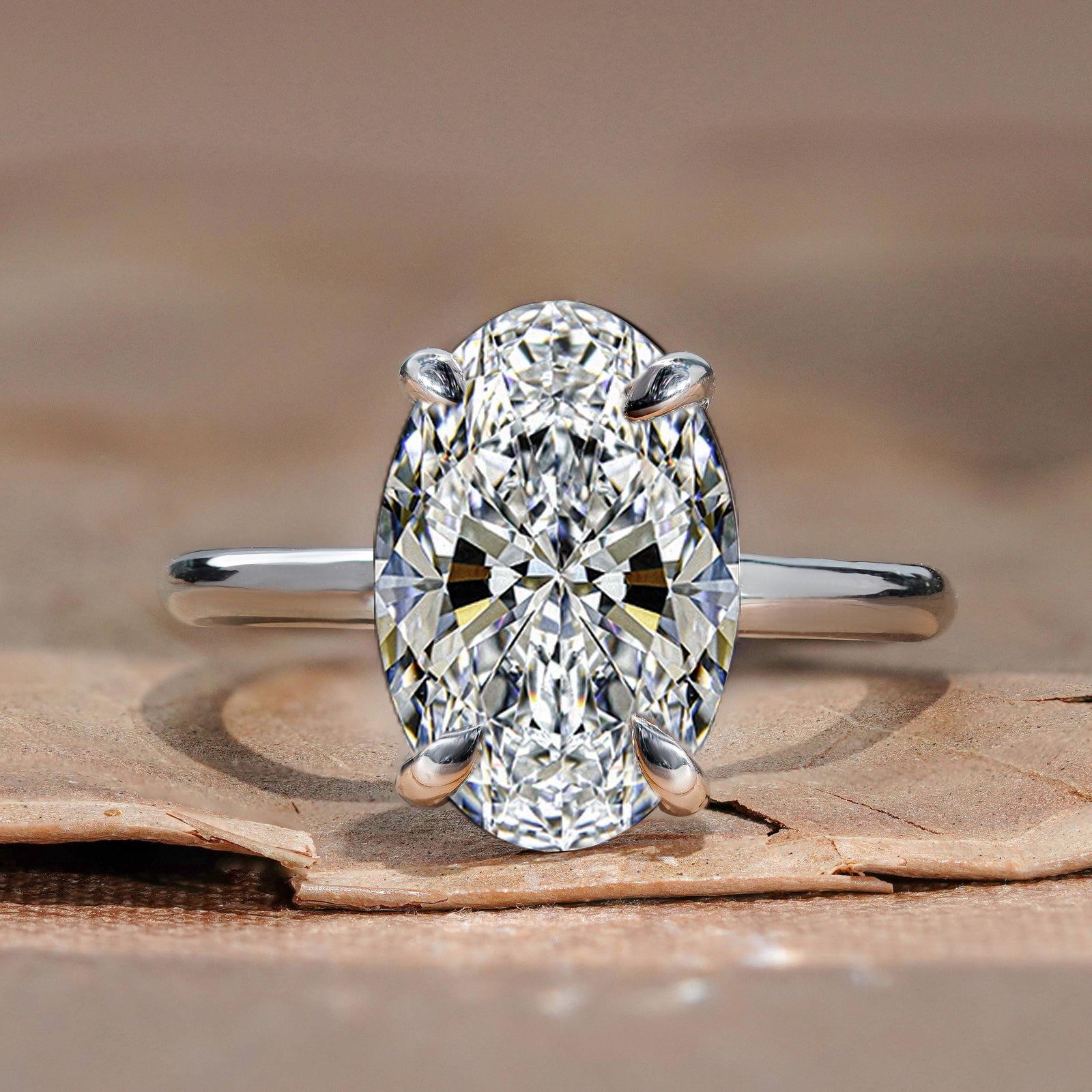 4 carat diamond ring, oval cut diamond, lab grown diamond ring,