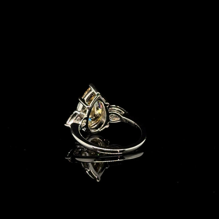 pear cut engagement ring three stone
