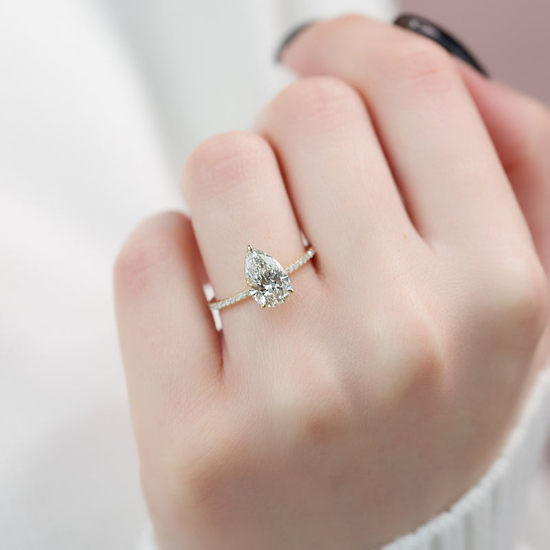 personalized diamond ring, Pear exclusive diamond ring, Pear engraved diamond ring, Engagement ring, Diamond engagement ring, 