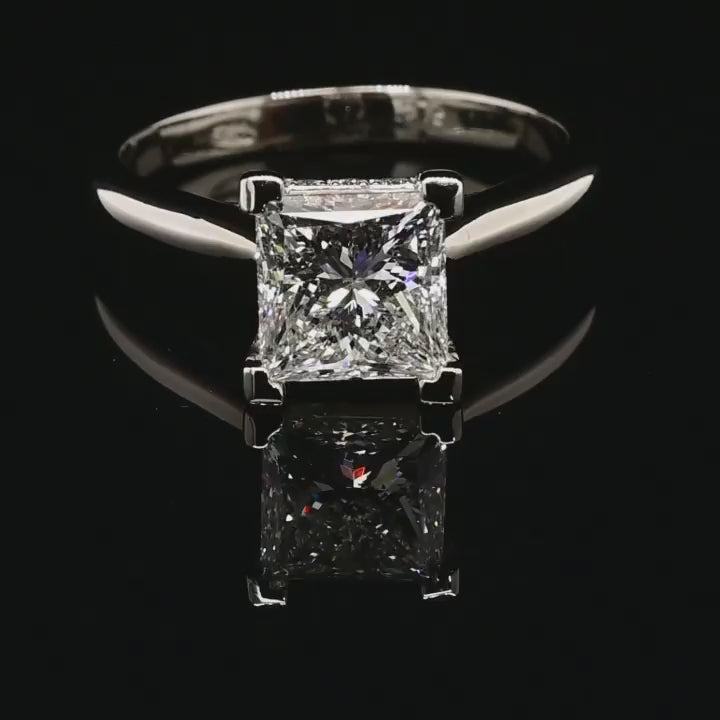 1.0ct-2.0ct Princess Cut Lab Grown Diamond Bridge Engagement Ring