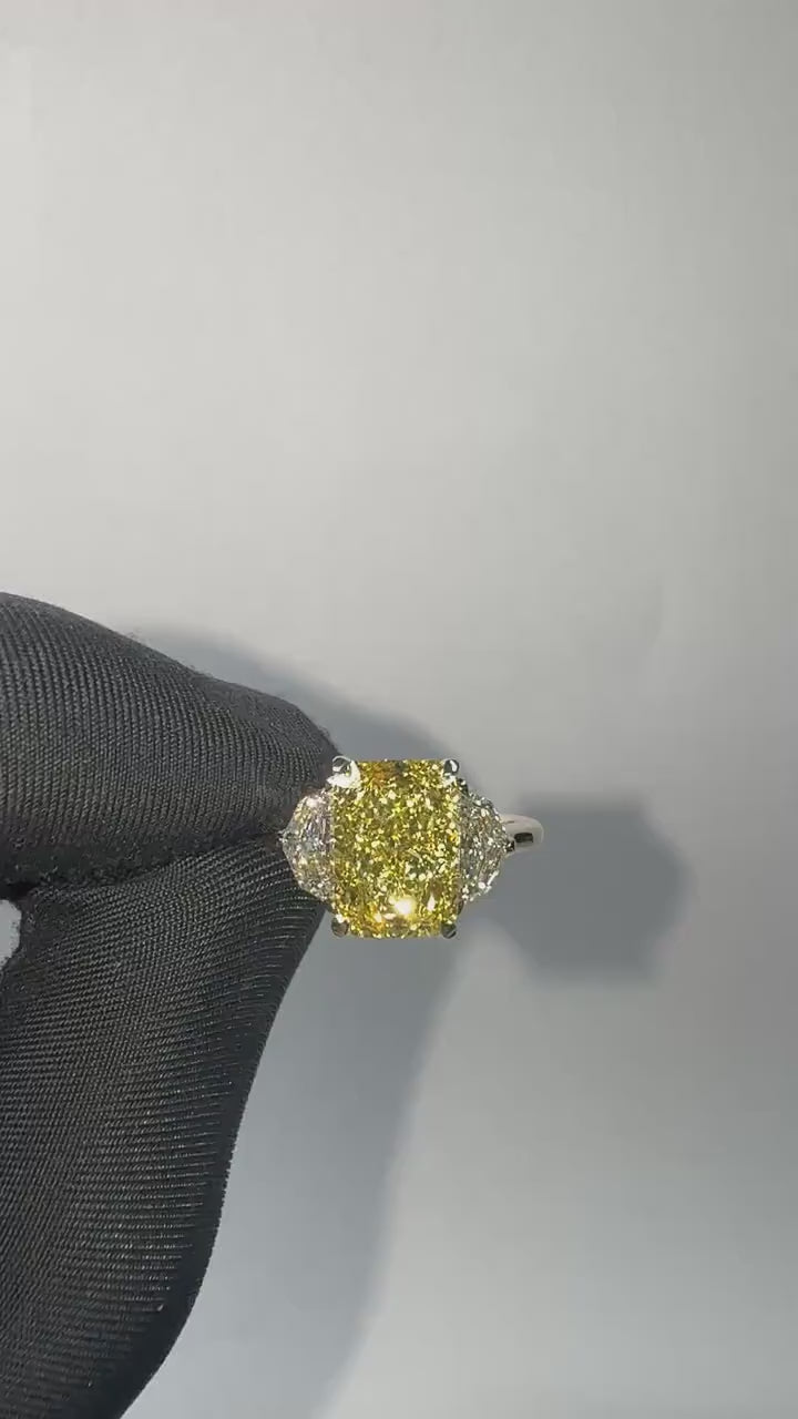 3 Carat Canary Yellow Diamond Ring